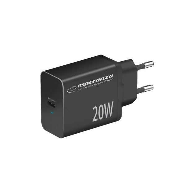 Esperanza EZC104K 20W USB-C Power Adapter - Black