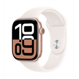 Apple Watch Series 10 GPS + Cellular 46mm Rose Gold Aluminum Case with Light Blush Sport Band - S/M