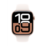 Apple Watch Series 10 GPS + Cellular 46mm Rose Gold Aluminum Case with Light Blush Sport Band - S/M