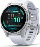 Garmin fenix 8 43mm AMOLED Smart Watch - Silver with White Stone Silicone Strap
