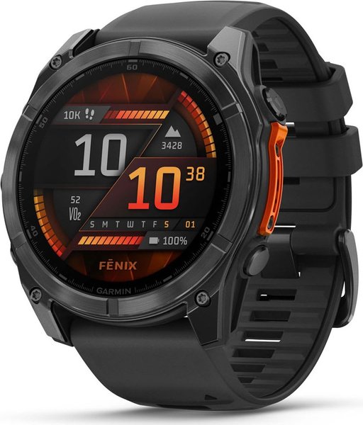 Garmin fenix 8 51mm AMOLED Smart Watch - Slate Gray with Black Silicone Strap