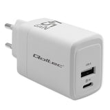 QOLTEC 51710 GaN Fast 108W USB-C Power Charger - White