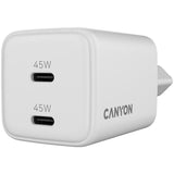 CANYON CU45CC GaN 45W Dual Port PD Wall Charger - White