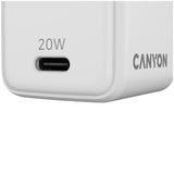 CANYON CU20C GaN 20W PD Wall Charger - White (EU Plug)