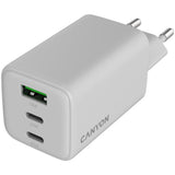CANYON CU65ACC GaN 65W Wall Charger - 2xPD, 1xQC, EU Plug, White