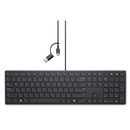 DELL KB525C Wired USB-C Keyboard - English-Russian QWERTY, Black