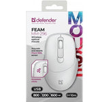 KOMPIUTERIO DEFENDER FEAM MM-296 RF Silent Wireless Mouse - White