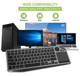 TECHLY Bluetooth & 2.4GHz Wireless Dual Mode Backlit Keyboard with Touchpad for Smart TV