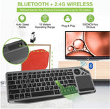 TECHLY Bluetooth & 2.4GHz Wireless Dual Mode Backlit Keyboard with Touchpad for Smart TV