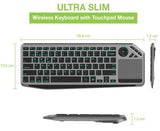 TECHLY Bluetooth & 2.4GHz Wireless Dual Mode Backlit Keyboard with Touchpad for Smart TV