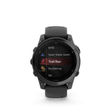 Garmin fēnix E Smartwatch, 47mm, Slate Gray Steel with Black Silicone Band