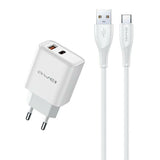 Charger GaN 65W 1x USB, 2x USB-C Quick Charge 4+ Wall Charger - White