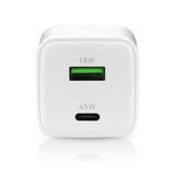 Charger 45W USB-C & USB Quick Charge 4.0 Wall Adapter - White
