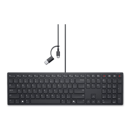 DELL KB525C Wired QWERTY Keyboard - USB-C, Black (English Layout)