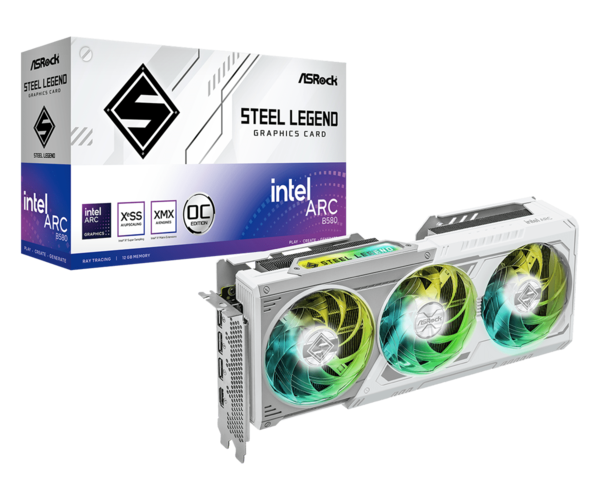 ASROCK Intel ARC B580 Steel Legend 12GB OC GDDR6 Graphics Card