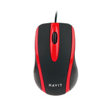 Havit HV-MS753 Universal Wired Optical Mouse - Red & Black