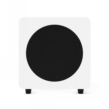 KANTO AUDIO 8-INCH SEALED POWERED SUBWOOFER W. RCA CABLE - MATTE WHITE (INCL. TYPE C & G POWER CORDS)