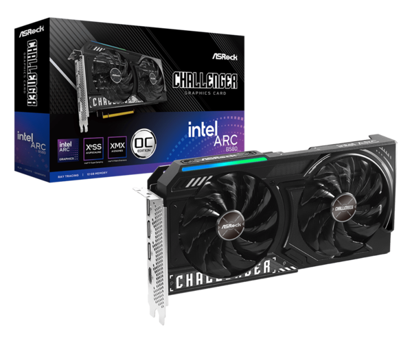 ASROCK Intel ARC B580 Challenger 12GB OC GDDR6 3xDP 1xHDMI