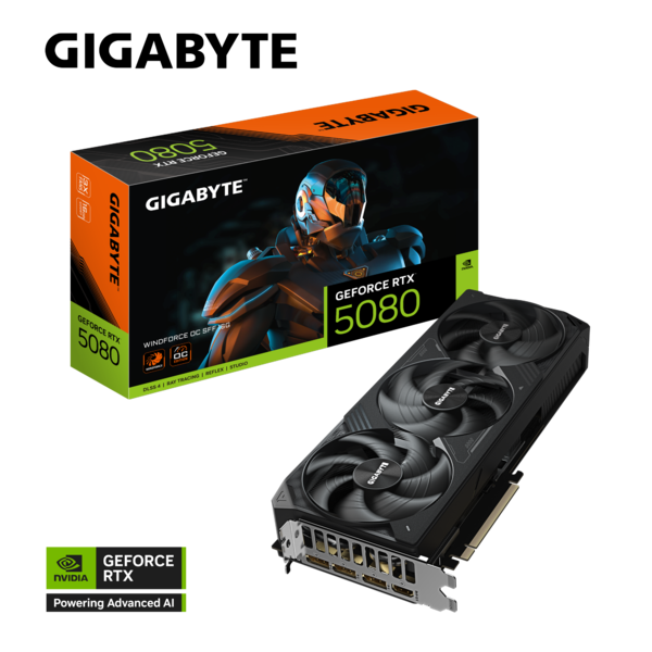 Gigabyte GeForce RTX 5080 WINDFORCE OC SFF 16G DLSS 4 Graphics Card