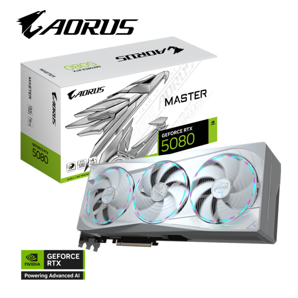 Gigabyte AORUS GeForce RTX 5080 MASTER ICE 16G Graphics Card, DLSS 4
