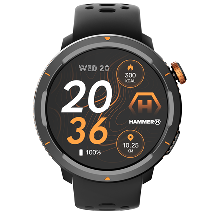 Hammer Watch 2 Lite - AMOLED Smartwatch - 1.43" Display - Waterproof - Black