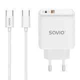 Wall 2x3A USB-C + USB-A Power Delivery Wall Charger - Black
