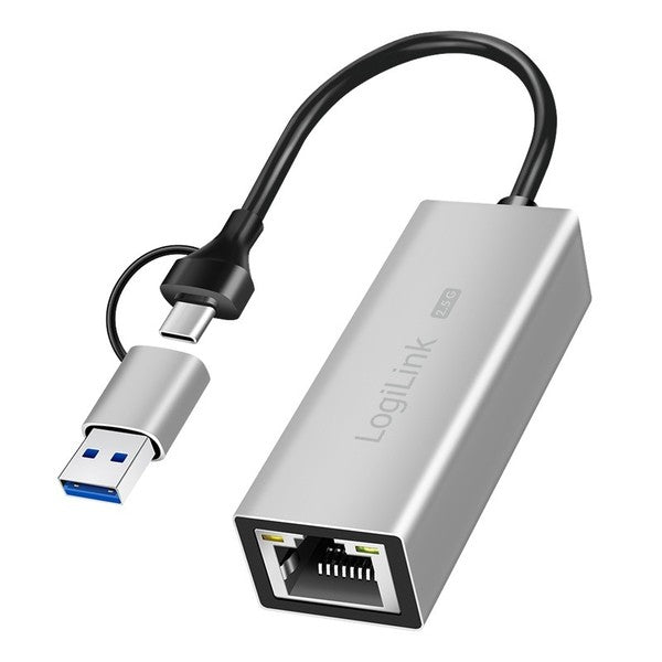 USB-A/-C to 2.5G Ethernet Adapter - Gray