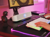 Trust GXT 619W Thorne White Stereo soundbar with RGB lighting and a space-saving design