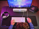 Trust GXT 619W Thorne White Stereo soundbar with RGB lighting and a space-saving design
