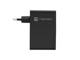 NATEC Ribera GaN 100W PD Charger - 3x USB-C, 1x USB-A - Black