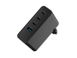NATEC Ribera GaN 100W PD Charger - 3x USB-C, 1x USB-A - Black