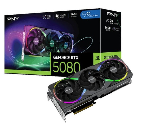PNY GeForce RTX 5080 ARGB OC 16GB GDDR7 Graphics Card