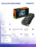 Gigabyte GeForce RTX 5080 GAMING OC 16G Graphics Card with DLSS 4