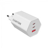 CANYON HEXAGON 65W GaN Charger - 2xPD, 1xQC, EU Plug, White