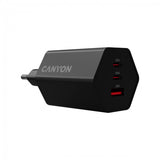 CANYON HEXAGON 65W GaN Charger - 2xPD, 1xQC, EU Plug, Black