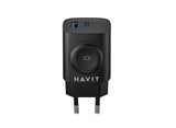 Havit UC132 EU GaN 22W Dual Port Charger with Wireless Charging - Black
