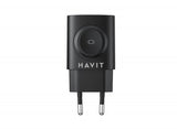 Havit UC132 EU GaN 22W Dual Port Charger with Wireless Charging - Black