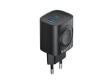 Havit UC132 EU GaN 22W Dual Port Charger with Wireless Charging - Black