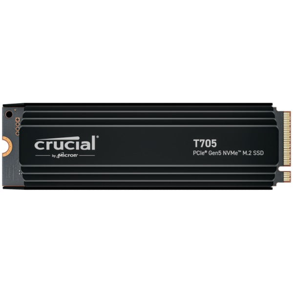Crucial T705 2TB PCIe Gen5 NVMe M.2 SSD with heatsink