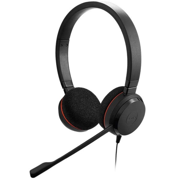 Jabra Evolve20 SE Stereo MS Headset - USB-C/A Adapter, Leather Ear Cushions
