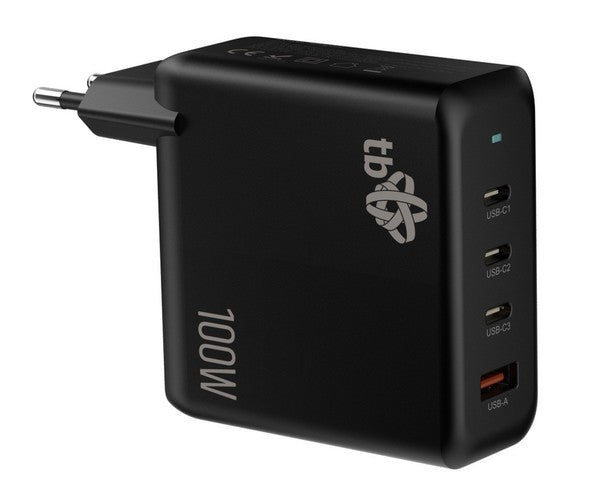 3x 100W GaN USB-C & USB-A Power Delivery Wall Charger - Black