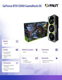 PALIT GeForce RTX 5090 GameRock OC 32GB GDDR7 Graphics Card