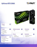 PALIT NVIDIA GeForce RTX 5060 8GB GDDR7 Graphics Card - PCIe 5.0 - Dual Fansink