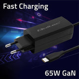 Qoltec 65W GaN Super Fast Charger - USB-C 3.1 (52419)