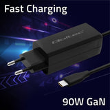 Qoltec 90W GaN Super Fast Charger - USB-C 3.1 (52420)