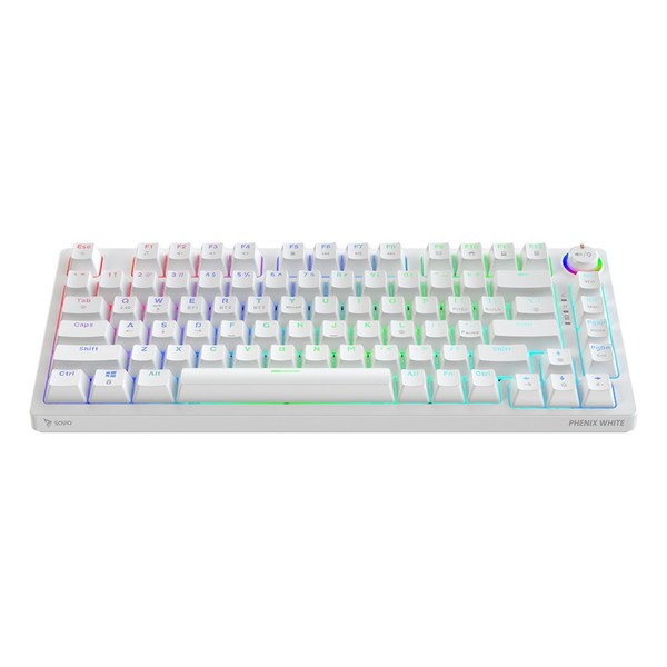 SAVIO PHENIX WHITE Wireless Mechanical Keyboard - Gateron Red Pro, ABS