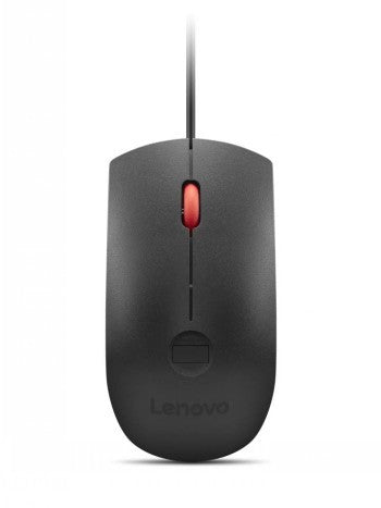 Lenovo Fingerprint Biometric USB Mouse Gen3 - Wired, USB-A - Black/Red