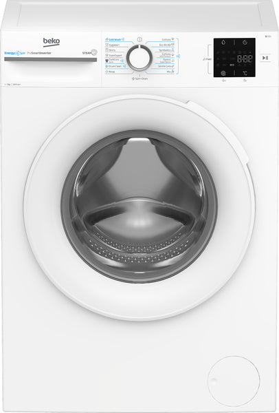 BEKO BM3WFSU37013WW Washing Machine - 7kg, A-Rated, 1000 RPM, Inverter Motor, Steam Cure