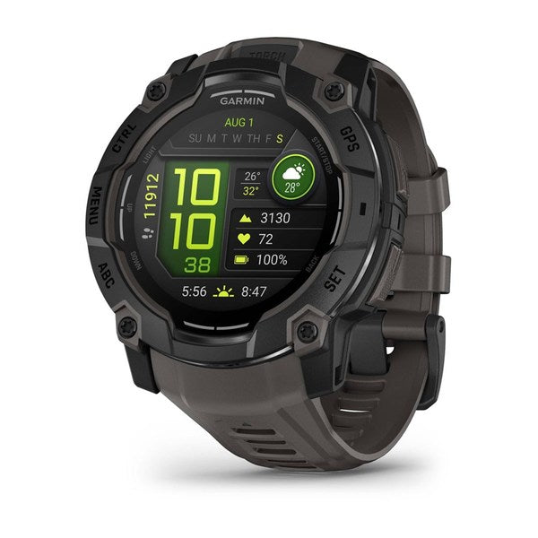 Garmin Instinct 3 - 50mm AMOLED Smartwatch with Carbon Strap, Black