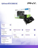 PNY GeForce RTX 5060 8GB Overclocked Dual Fan DLSS 4 Graphics Card